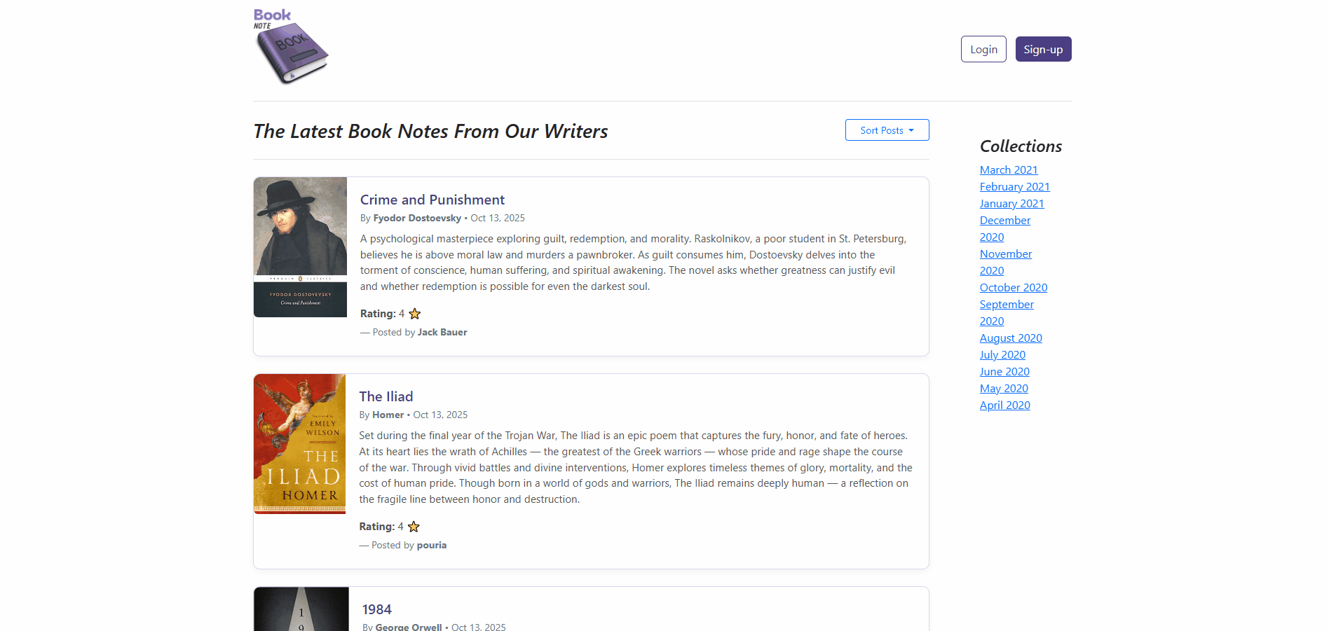 Book Note app interface