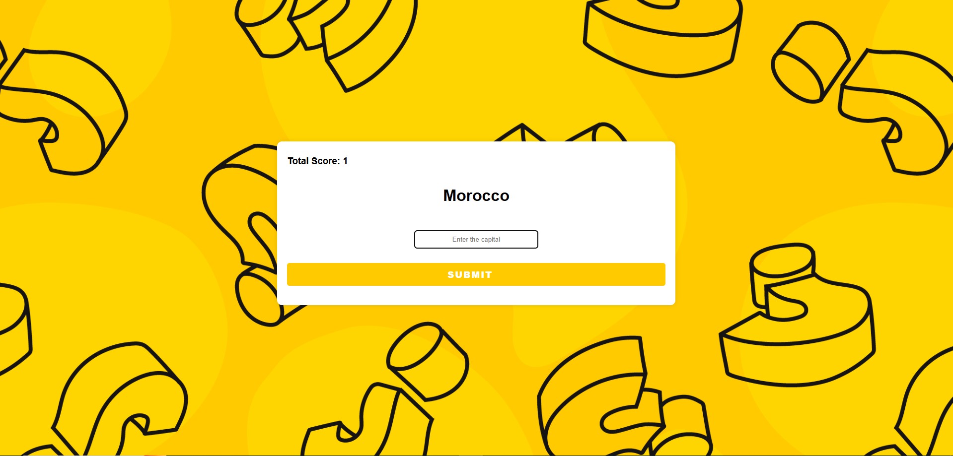 Capital Quiz app interface
